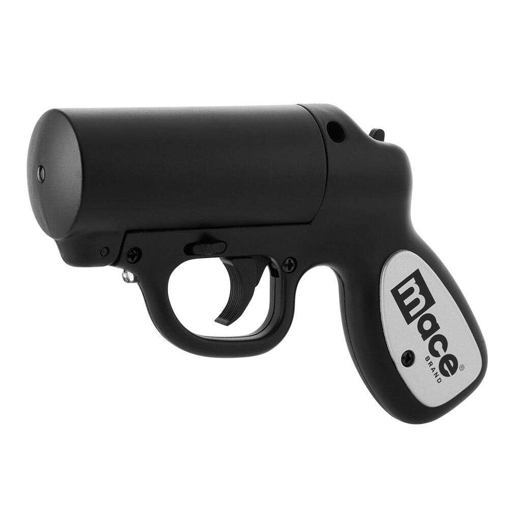 Non Lethal Defense Mace Security International 4.50" MACE PEPPER GUN - MAT BLK W/STROBE LED • Model: 4.50"